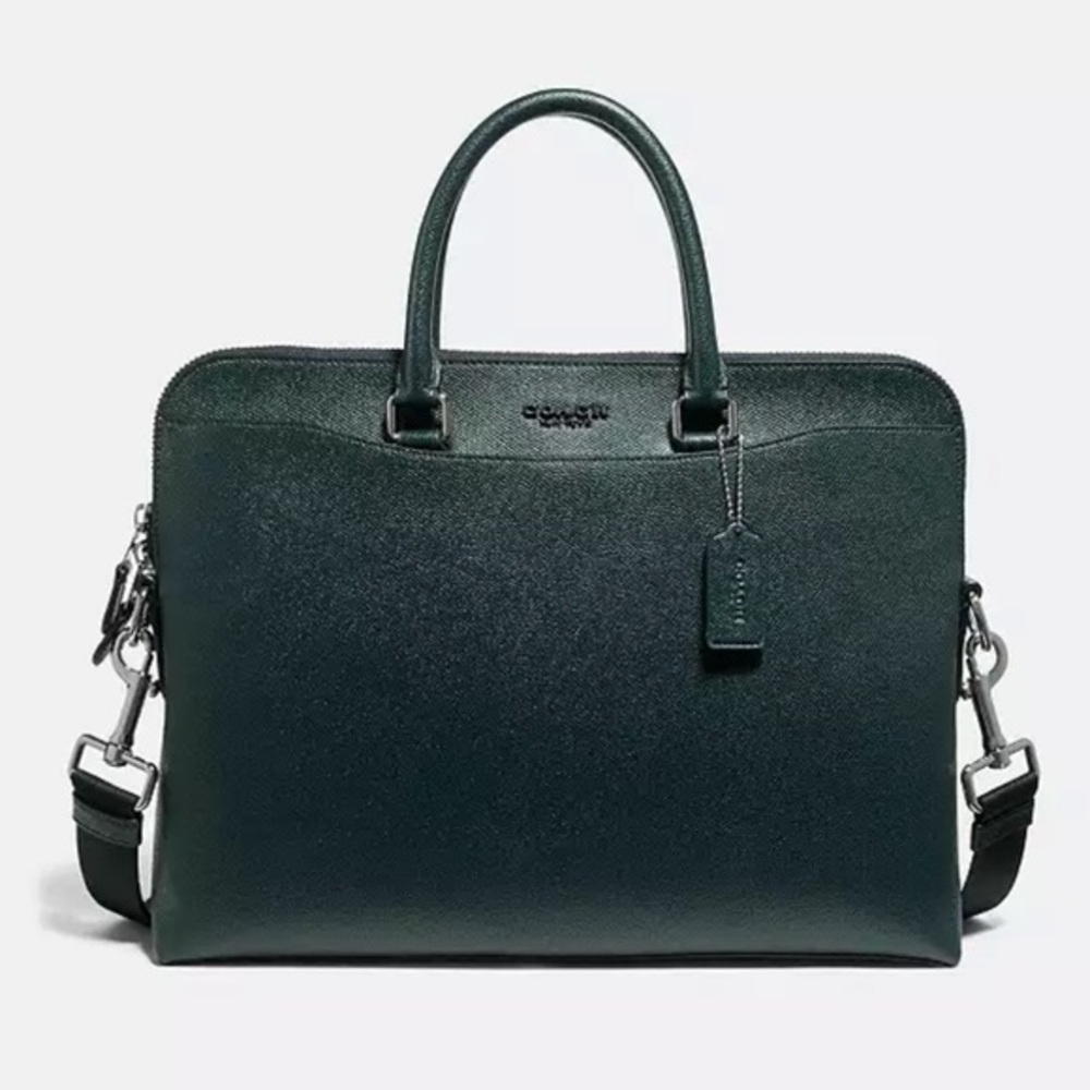 NWOT New Coach Beckett Forest Green Portfolio Briefcase